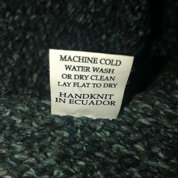 Casa De La Lana Handknit Sweater Jacket NY on it size large - Picture 12 of 12